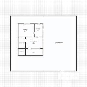 Дом 60м&sup2;, 1-этажный, участок 6 сот.  