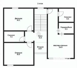 Дом 340м², 2-этажный, участок 8 сот.  