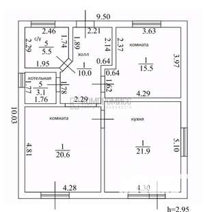 Дом 82м&sup2;, 1-этажный, участок 6 сот.  