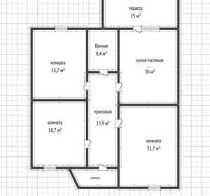 Дом 121м², 1-этажный, участок 5 сот.  
