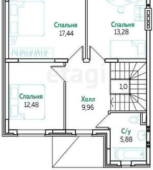 Дом 128м², 2-этажный, участок 3 сот.  