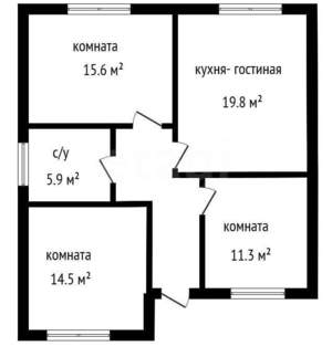 Дом 78м&sup2;, 1-этажный, участок 3 сот.  