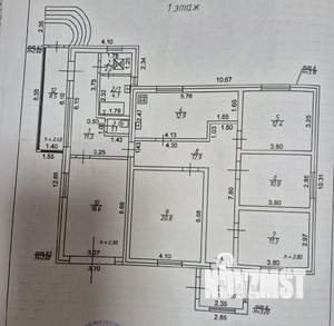Дом 174м², 1-этажный, участок 10 сот.  