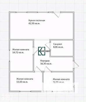 Дом 130м², 1-этажный, участок 10 сот.  