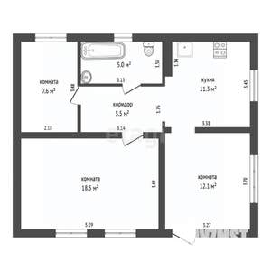 Дом 77м², 1-этажный, участок 8 сот.  