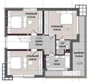 Дом 240м&sup2;, 3-этажный, участок 4 сот.  