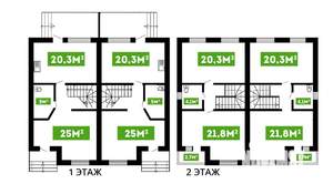 Коттедж 107м&sup2;, 2-этажный, участок 3 сот.  