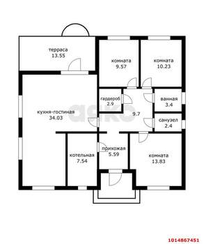 Дом 120м², 1-этажный, участок 6 сот.  