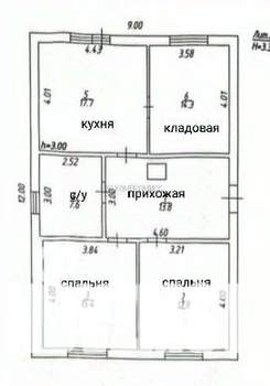 Дача 90м², 1-этажный, участок 3 сот.  