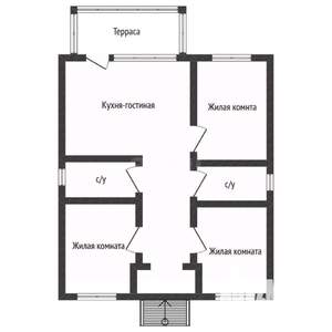 Дом 100м², 1-этажный, участок 6 сот.  