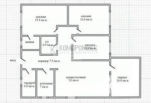 Дом 117м², 1-этажный, участок 6 сот.  