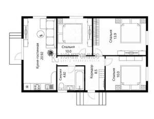 Дом 68м², 1-этажный, участок 3 сот.  