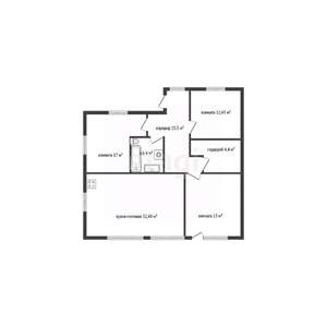 Дом 98м², 1-этажный, участок 4 сот.  