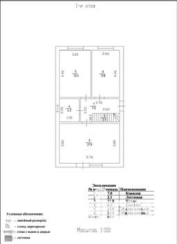 Дом 99м&sup2;, 2-этажный, участок 3 сот.  