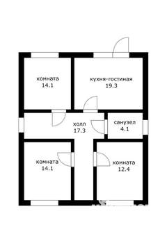 Дом 90м&sup2;, 2-этажный, участок 4 сот.  