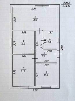 Дом 84м², 2-этажный, участок 3 сот.  