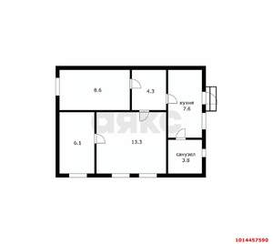 Дом 44м&sup2;, 1-этажный, участок 1 сот.  