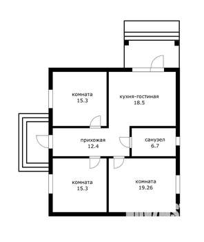 Дом 107м&sup2;, 1-этажный, участок 4 сот.  