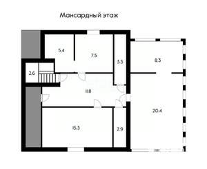 Коттедж 212м², 2-этажный, участок 6 сот.  