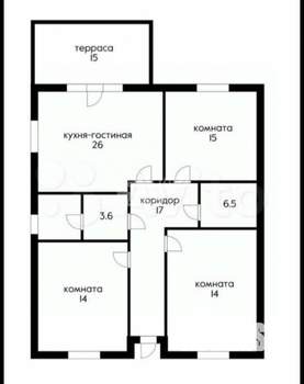 Дом 115м², 1-этажный, участок 5 сот.  