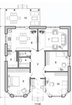 Дом 124м², 1-этажный, участок 5 сот.  