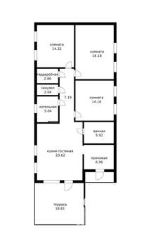 Дом 120м², 1-этажный, участок 4 сот.  