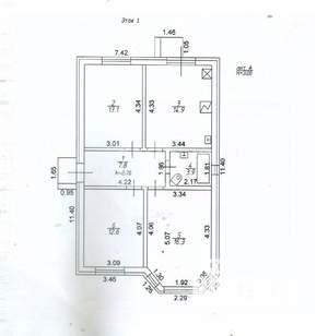 Дом 110м², 1-этажный, участок 3 сот.  