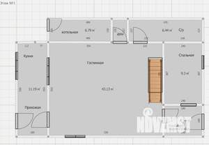 Дом 120м&sup2;, 2-этажный, участок 3 сот.  