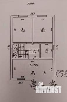 Дом 140м², 2-этажный, участок 3 сот.  