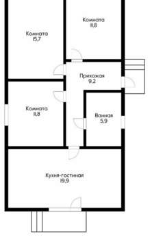 Дом 130м&sup2;, 2-этажный, участок 3 сот.  