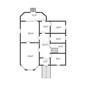 Дом 171м², 2-этажный, участок 8 сот.  