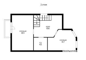 Дом 110м&sup2;, 2-этажный, участок 2 сот.  