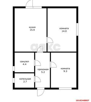 Дом 55м&sup2;, 1-этажный, участок 6 сот.  