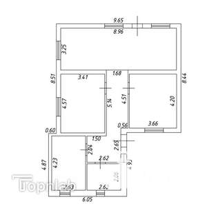 Дом 95м&sup2;, 1-этажный, участок 4 сот.  