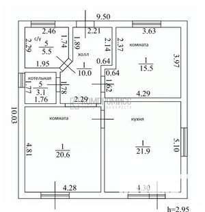 Дом 82м², 1-этажный, участок 6 сот.  