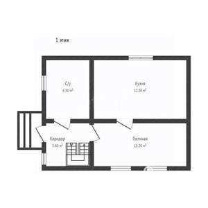 Дом 64м&sup2;, 2-этажный, участок 4 сот.  