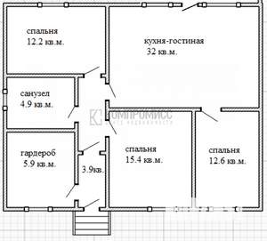 Дом 117м², 1-этажный, участок 6 сот.  