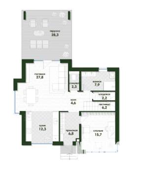 Дом 187м&sup2;, 2-этажный, участок 6 сот.  