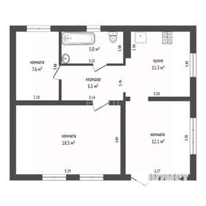 Дом 77м², 1-этажный, участок 8 сот.  