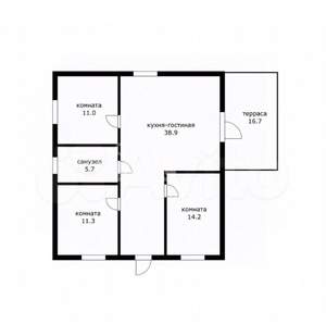 Дом 98м&sup2;, 1-этажный, участок 3 сот.  