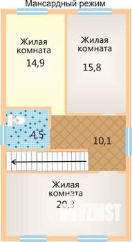 Коттедж 143м², 2-этажный, участок 4 сот.  