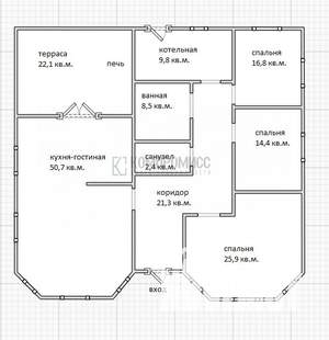 Дом 180м², 1-этажный, участок 6 сот.  