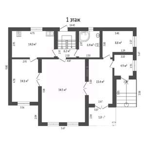 Дом 290м&sup2;, 3-этажный, участок 8 сот.  