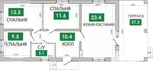 Коттедж 83м², 1-этажный, участок 6 сот.  