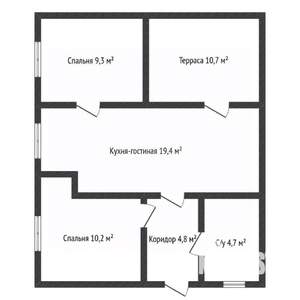 Дом 70м², 1-этажный, участок 4 сот.  