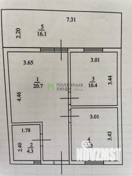 Дом 62м², 1-этажный, участок 4 сот.  