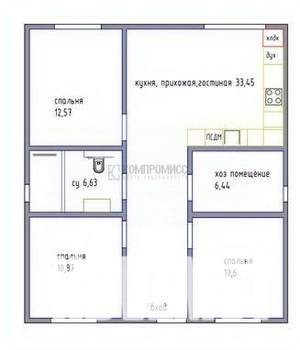 Дом 130м², 1-этажный, участок 3 сот.  