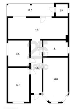 Дом 110м², 1-этажный, участок 5 сот.  