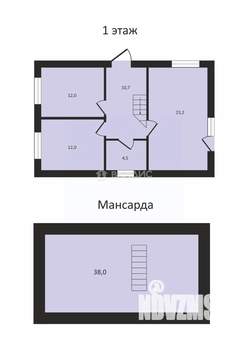 Дом 100м², 2-этажный, участок 3 сот.  