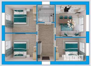 Дом 85м&sup2;, 1-этажный, участок 4 сот.  